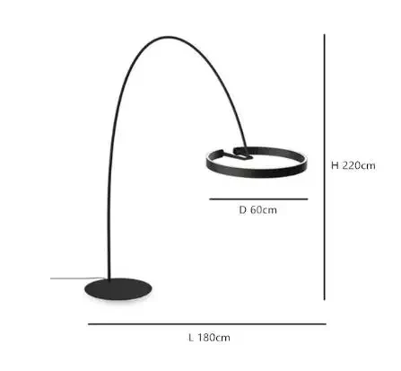 Lampadaire autoporté anneau moderne - Image 10