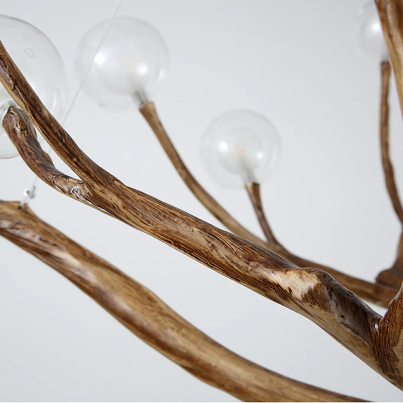 Lustre branche d’arbre orné de boules de verre - Image 11