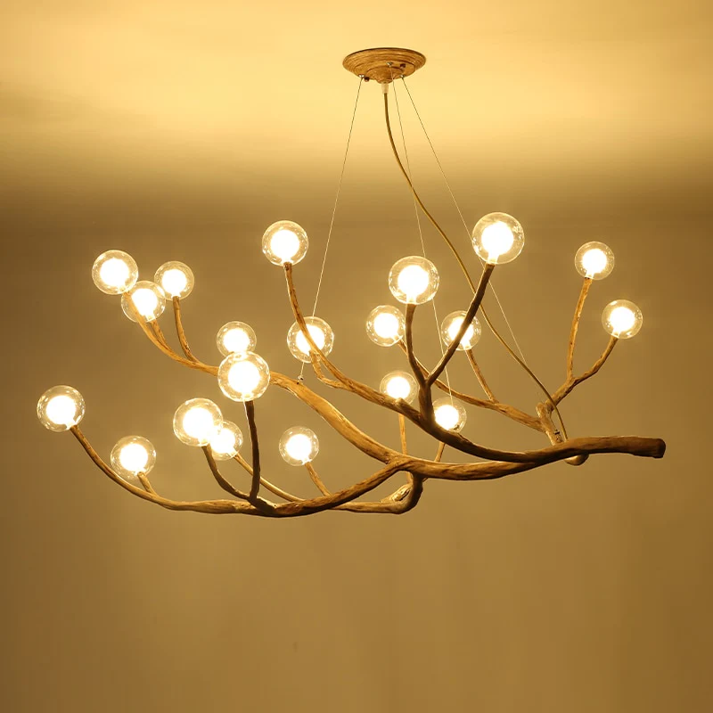 Lustre branche d’arbre orné de boules de verre - Image 7