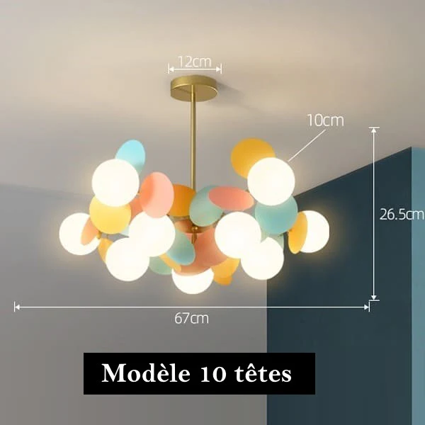 Lustre Artistique en cuivre doré - Design fleuri - Image 6