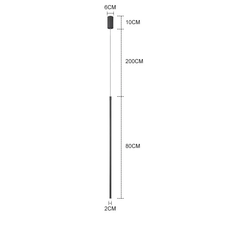 Suspension tube métal noir LED - Image 19