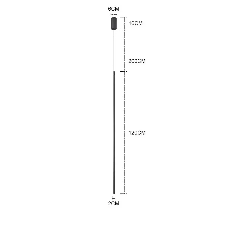 Suspension tube métal noir LED - Image 21